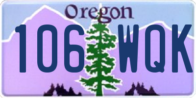 OR license plate 106WQK