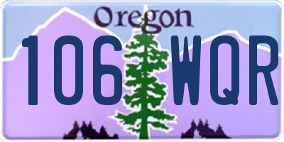 OR license plate 106WQR