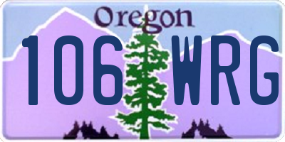 OR license plate 106WRG
