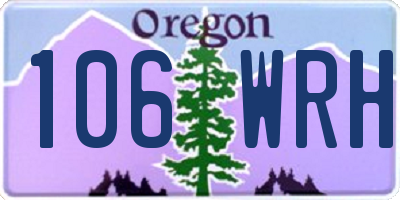 OR license plate 106WRH