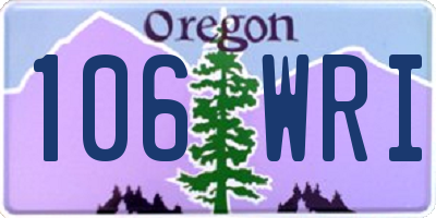 OR license plate 106WRI
