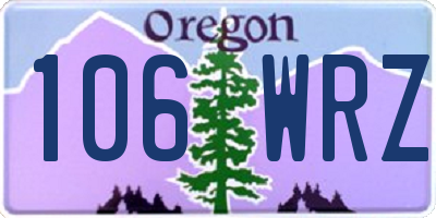 OR license plate 106WRZ