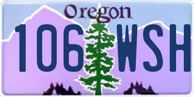 OR license plate 106WSH