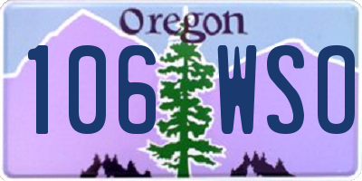 OR license plate 106WSO