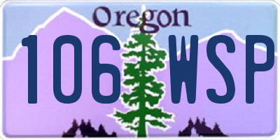 OR license plate 106WSP