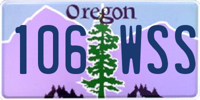 OR license plate 106WSS