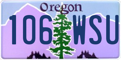 OR license plate 106WSU