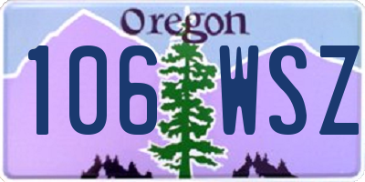 OR license plate 106WSZ