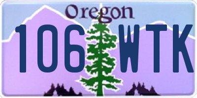 OR license plate 106WTK