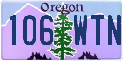 OR license plate 106WTN