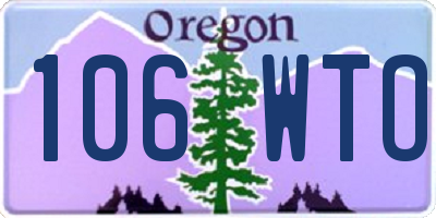 OR license plate 106WTO