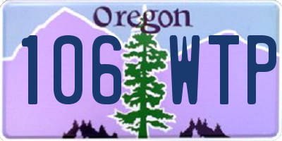 OR license plate 106WTP