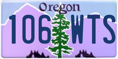 OR license plate 106WTS