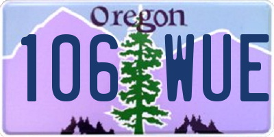 OR license plate 106WUE