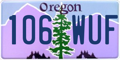 OR license plate 106WUF