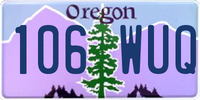 OR license plate 106WUQ