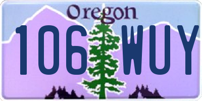 OR license plate 106WUY