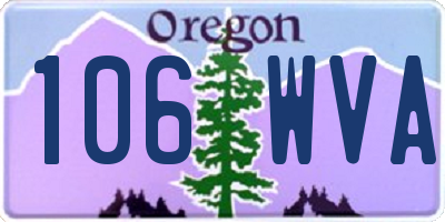 OR license plate 106WVA
