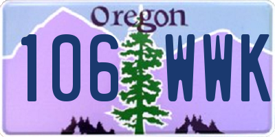 OR license plate 106WWK