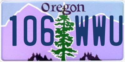 OR license plate 106WWU