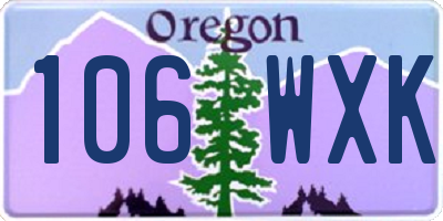 OR license plate 106WXK