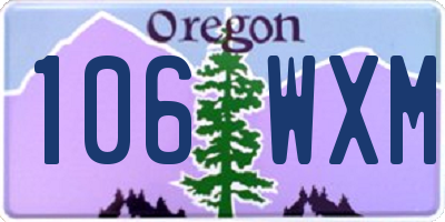 OR license plate 106WXM