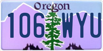 OR license plate 106WYU