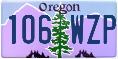 OR license plate 106WZP