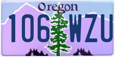 OR license plate 106WZU