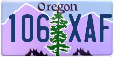 OR license plate 106XAF