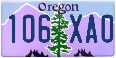 OR license plate 106XAO