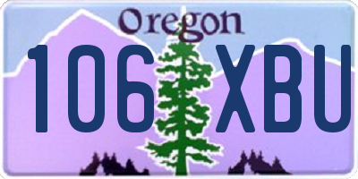 OR license plate 106XBU