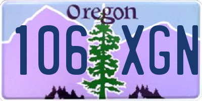 OR license plate 106XGN