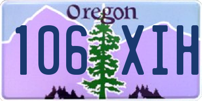 OR license plate 106XIH
