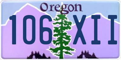OR license plate 106XII