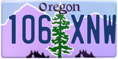 OR license plate 106XNW
