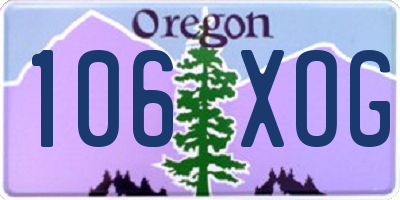 OR license plate 106XOG