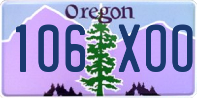 OR license plate 106XOO