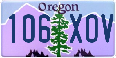 OR license plate 106XOV