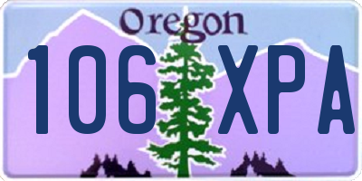 OR license plate 106XPA