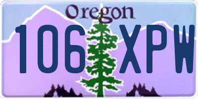 OR license plate 106XPW
