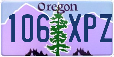 OR license plate 106XPZ