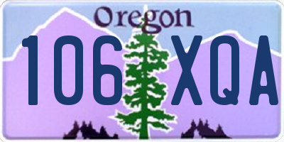 OR license plate 106XQA