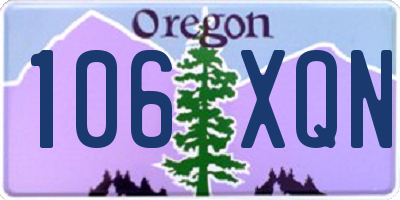 OR license plate 106XQN