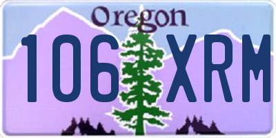 OR license plate 106XRM