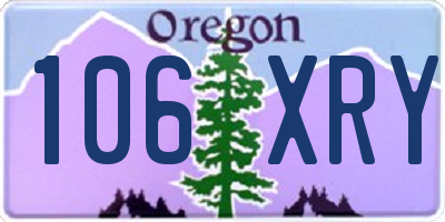 OR license plate 106XRY