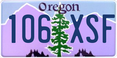 OR license plate 106XSF