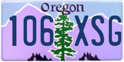 OR license plate 106XSG