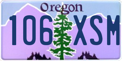 OR license plate 106XSM
