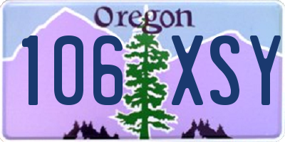 OR license plate 106XSY
